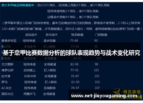 基于意甲比赛数据分析的球队表现趋势与战术变化研究